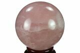 Polished Rose Quartz Sphere - Madagascar #133778-1